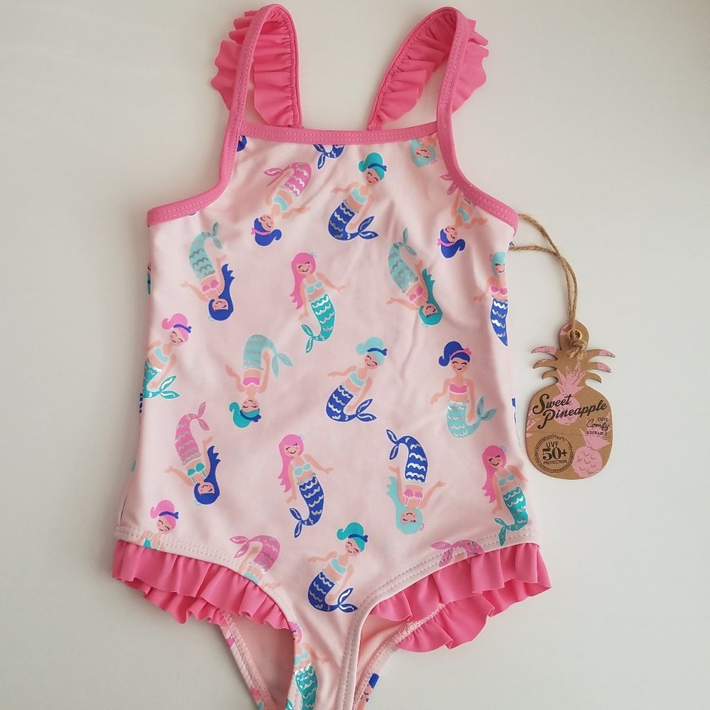 3T PINK MERMAID SWIMSUIT ONE PIECE UVF 50+ PROT
